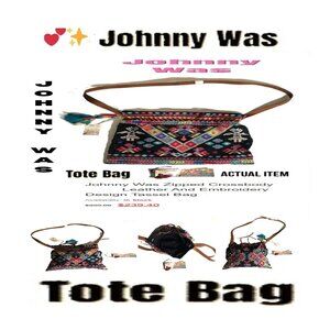 🛑 JOHNNY WAS Designer➕ BAG Crossbody TOTE Logo PURSE Embroidery POUCH💸BUYNOW‼️